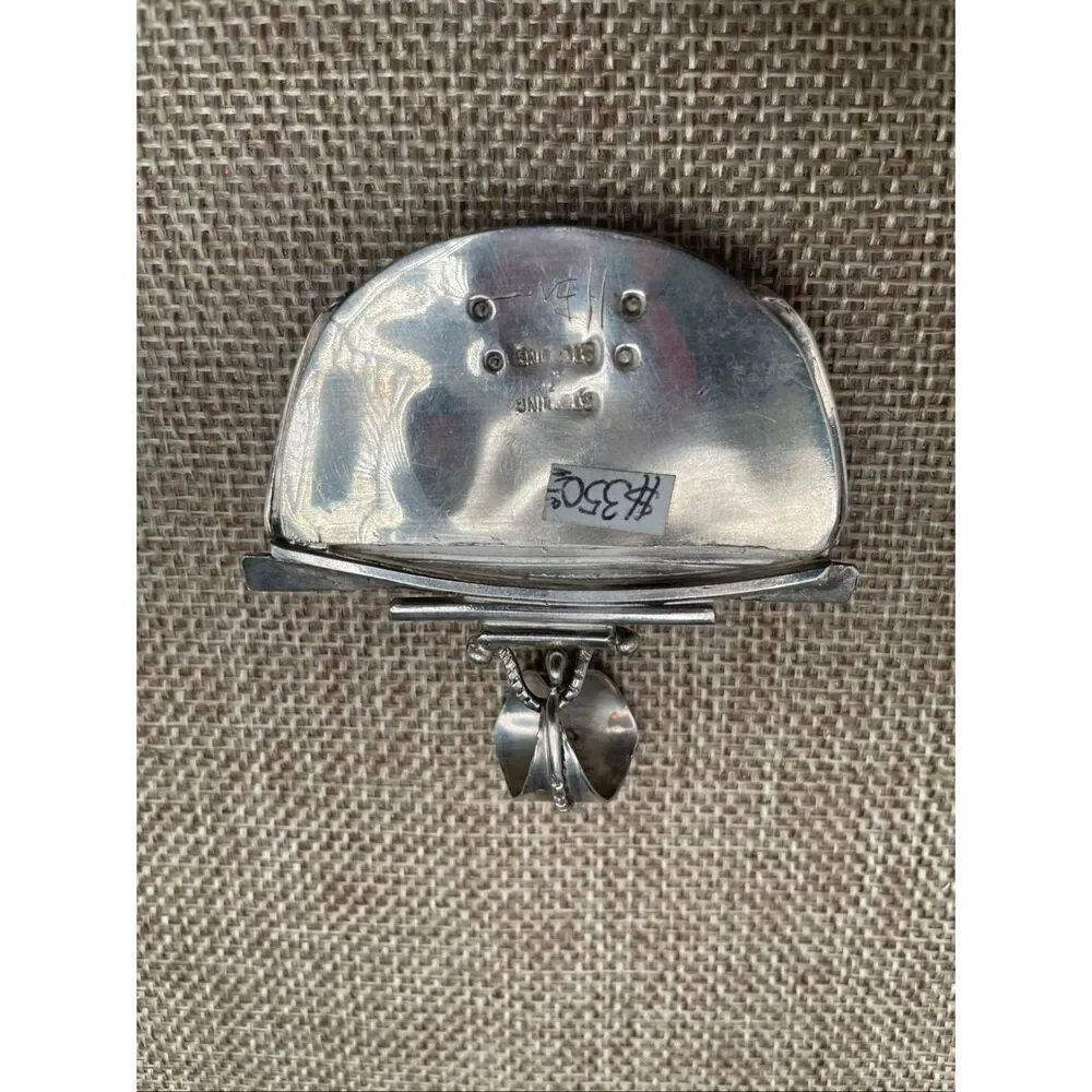 Vintage Native American Zuni Sterling Silver Sunburst Pendant/Brooch – Mother of